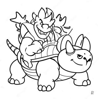 Bowser Ridende Pa En Koopa Farvelaegningssiden 9017-2735