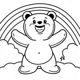 Glad Gummy Bear Pa En Regnbue Farvelaegningsside 90300 30342