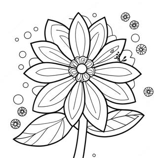 Charmerende Blomst Mini Farvelaegningsside 90971 30865