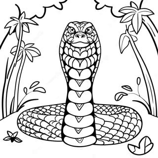 Majestaetisk Konge Kobra I Jungle Farvelaegningsside 91070-30940