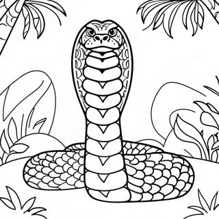 Majestaetisk Konge Kobra I Jungle Farvelaegningsside 91070-31007