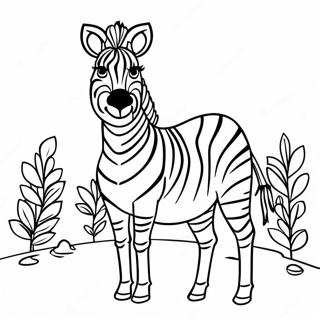 Zebra Med En Farverig Baggrund Farvelaegningsside 91711-31505