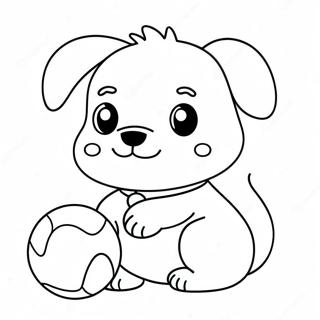 Elskelig Kawaii Hund Med Bold Farvelaegningsside 91916-31675