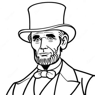 Farvelaegningsside Med Abraham Lincoln I Hoj Hat 92042 31767