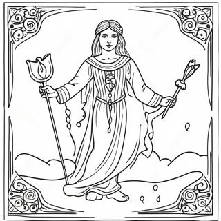 Detaljerede Tarot Illustrationer Farvelaegningsside 92122-31838