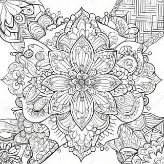 Indviklede Rangoli Monstre Farvelaegningsside 92169-31865