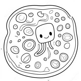 Farvelaegningsside Med Sod Plantecelle Med Smilende Organeller 92197 31896