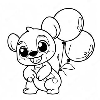 Legesyg Stitch Med Balloner Farvelaegningsside 92378 32033