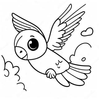 Legesyg Papegoje Flyvende I Himlen Farvelaegningsside 92482 32114