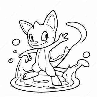 Greninja Sprojtende Vand Farvelaegningsside 92712 32289