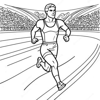 Olympisk Atlet Lobende Farvelaegningsside 92788-32347