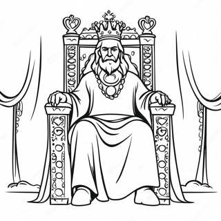 Majestaetisk Konge Pa Tronen Farvelaegningsside 92838 32387