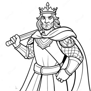 Modig Konge Med Svaerd Farvelaegningsside 92839 32391