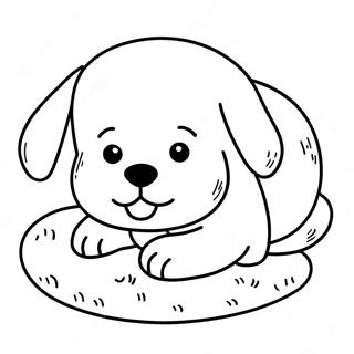 Pelsede Hvalp Sover Farvelaegningsside 92865-32412