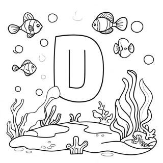 Undervands Scene Med Brev U Farvelaegningsside 93224-32685