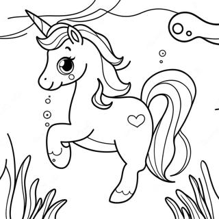 Farverig Enhjorning Havfrue Underwater Scene Farvelaegningsside 93380 32809