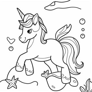 Farverig Enhjorning Havfrue Underwater Scene Farvelaegningsside 93380 32811