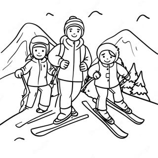 Skiing Familie Sjov Farvelaegningsside 93431-32849