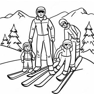 Skiing Familie Sjov Farvelaegningsside 93431-32850