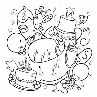 Festlig Nytars Fest Farvelaegningsside 93559 32947