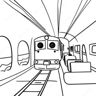 Spaendende Togrejse Farvelaegningsside 93587 32976