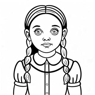 Skraemmende Wednesday Addams Farvelaegningsside 93611-32986