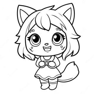 Legesyg Gacha Life Ulv Pige Farvelaegningsside 93792-33136