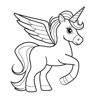 Glitrende Enhjorning Med Vinger Farvelaegningsside 93894-33208