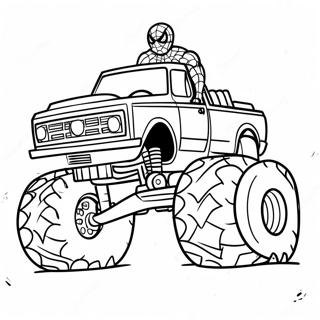 Spiderman Korer En Kaempe Monster Truck Farvelaegningsside 94074-33346