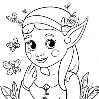 Skor Realistisk Elv Med Sommerfugl Farvelaegningsside 94207-33460