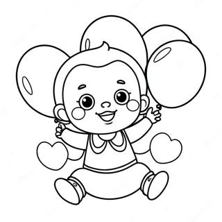 Glad Baby Med Balloner Farvelaegningsside 94284 33590