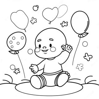 Glad Baby Med Balloner Farvelaegningsside 94284 33591