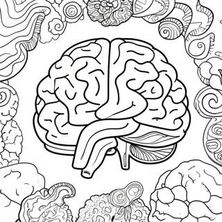 Farverig Hjerne Anatomi Farvelaegningsside 94308-33532