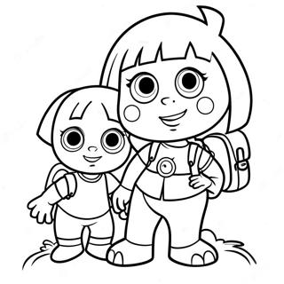 Dora Og Boots Med Rygsaek Farvelaegningssiden 94643-33989