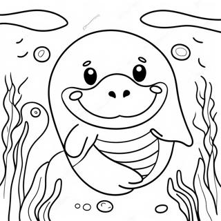 Glad Manatee Under Vand Farvelaegningsside 94979 34248