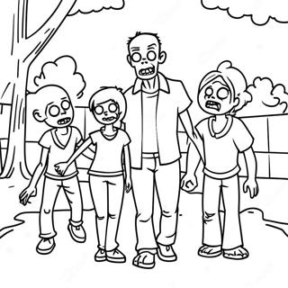 Zombie Familie I Parken Farvelaegningsside 95108-34352