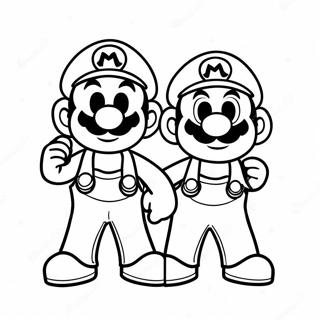 Farverig Mario Og Luigi Eventyr Farvelaegningsside 95233-34442
