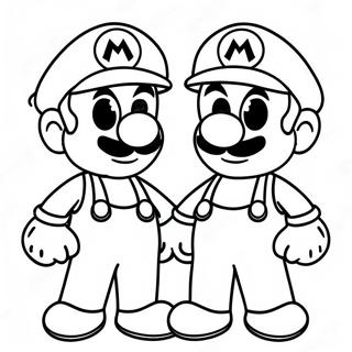 Farverig Mario Og Luigi Eventyr Farvelaegningsside 95233-34443