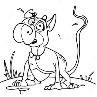 Courage Den Feje Hund I Skraemmende Eventyr Farvelaegningsside 95335-34521