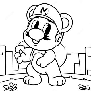 Legesyg Kat Mario I En Tegnefilmsverden Farvelaegningsside 95617-34792