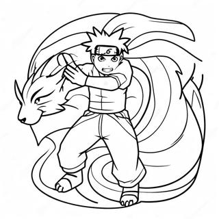 Naruto Der Forvandler Sig Til Ni Halser Farvelaegningsside 95641 34806