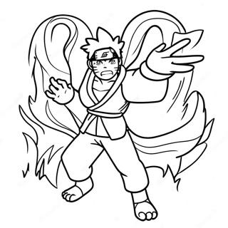 Naruto Der Forvandler Sig Til Ni Halser Farvelaegningsside 95641 34807