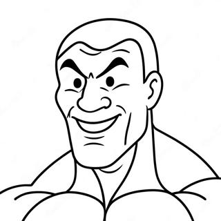 Muscle Mans Sjove Ansigt Farvelaegningsside 95667-34826