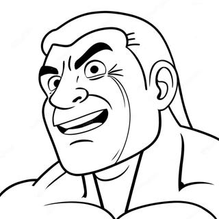 Muscle Mans Sjove Ansigt Farvelaegningsside 95667-34828