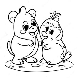 Chip Og Kartoffel Leger Sammen Farvelaegningsside 95847-34965