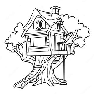 Farverigt Traehus Med Rutsjebane Farvelaegningssiden 96053-35128