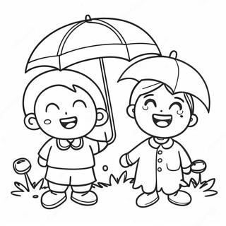 Glade Born Med Paraplyer Farvelaegningsside 96260-35282