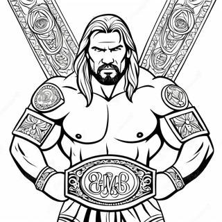 Udforlig Graskala Triple H Der Holder To Baelter Farvelaegningsside 96313 35327