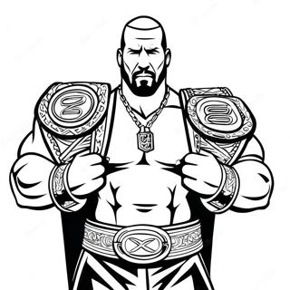 Udforlig Graskala Triple H Der Holder To Baelter Farvelaegningsside 96313 35328