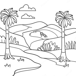 Smukt Israelsk Landskab Farvelaegningsside 96542-35499